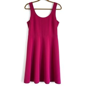 J. Crew Sleeveless Fit & Flare Dress Scoop Neck Preppy Holiday Party Pink Size M